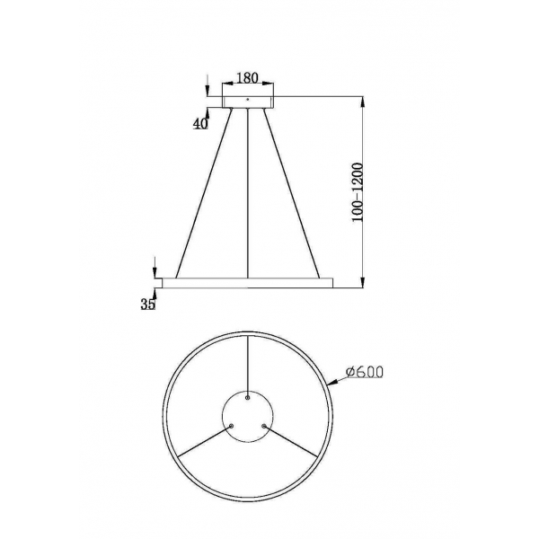 Подвесной светодиодный светильник Maytoni Rim MOD058PL-L32BK