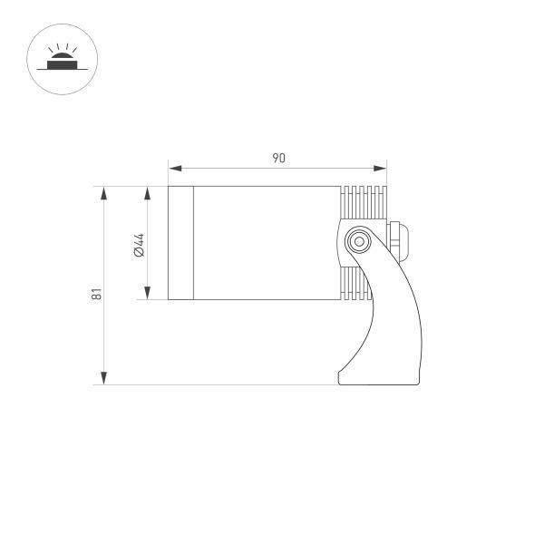 Уличный светодиодный светильник Arlight KT-Water-R44-8W White6000 032756