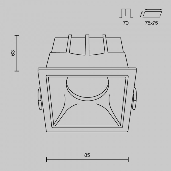 Встраиваемый светильник Maytoni Alfa LED DL043-01-15W3K-D-SQ-WB