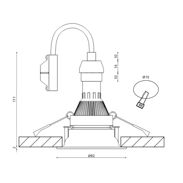 Встраиваемый светильник DesignLed DL-MJ-1003G-B 002962