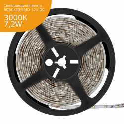 Светодиодная лента Gauss 7,2W/m 30LED/m 5050SMD теплый белый 5M 355000107