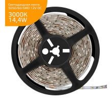 Светодиодная лента Gauss 14,4W/m 60LED/m 5050SMD теплый белый 5M 355000114