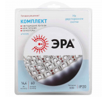 Светодиодная лента ЭРА 14,4W/m 60LED/m 5050SMD холодный белый 5M 5050kit-14,4-60-12-IP20-6500-5m Б0043065