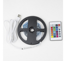 Светодиодная лента Uniel 4W/m RGB 3M ULS-U12 3M/RGB/1.5M/USB/RC IP20 RUA02C24 UL-00007534