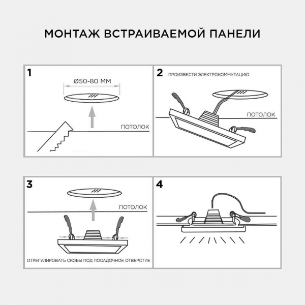 Встраиваемая светодиодная панель OGM LP-18