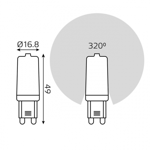 Лампа светодиодная Gauss G9 4W 2700К прозрачная 107309104