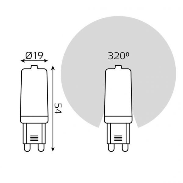 Лампа светодиодная Gauss G9 5W 2700К прозрачная 107309105