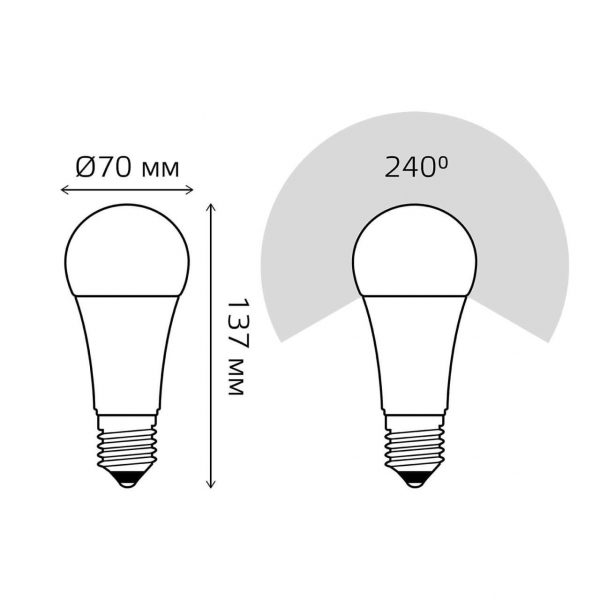 Лампа светодиодная Gauss E27 30W 4100K матовая 73229