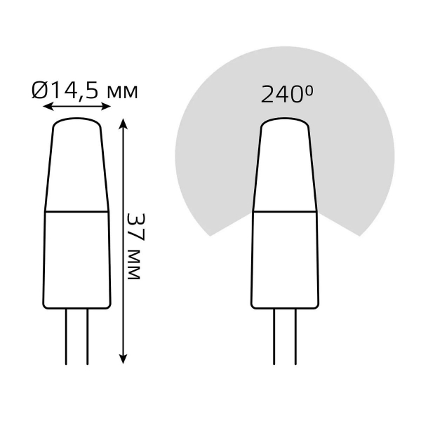 Лампа cветодиодная Gauss G4 3W 4100K прозрачная 18723