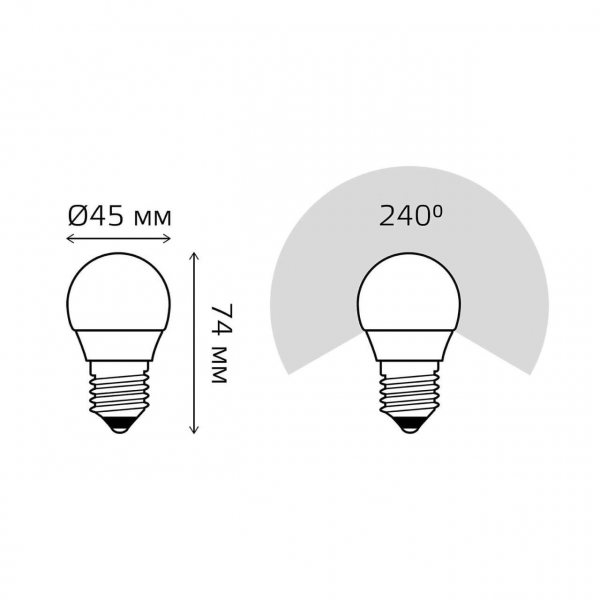 Лампа светодиодная Gauss E27 6W 4100K матовая 53226T