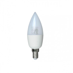 Лампа светодиодная Elvan E14 7W 6000К опал E14-7W-6000К-C37candle