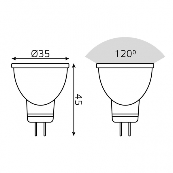 Лампа светодиодная Gauss GU4 3W 3000K матовая 132517103