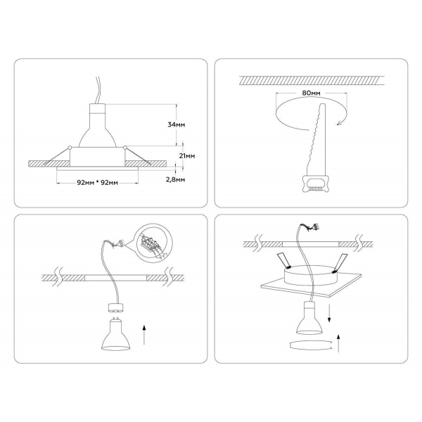 Встраиваемый светильник Ambrella light Techno Spot Standard Tech A8926