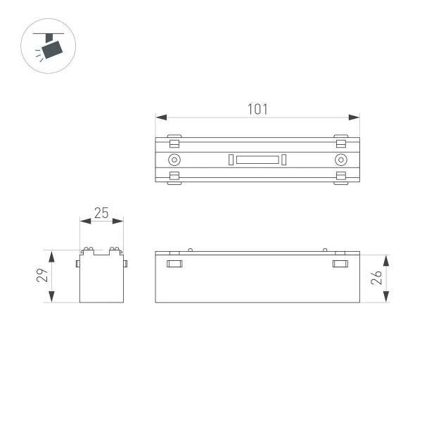 Трековый светодиодный светильник Arlight Mag-Vibe-Laser-L101-6W Warm3000 044417