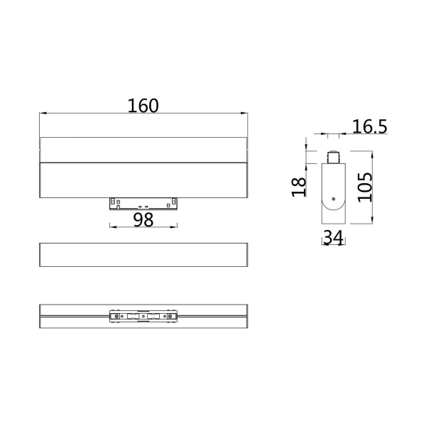 Трековый светодиодный светильник для магнитного шинопровода Maytoni Track lamps TR013-2-10W3K-W