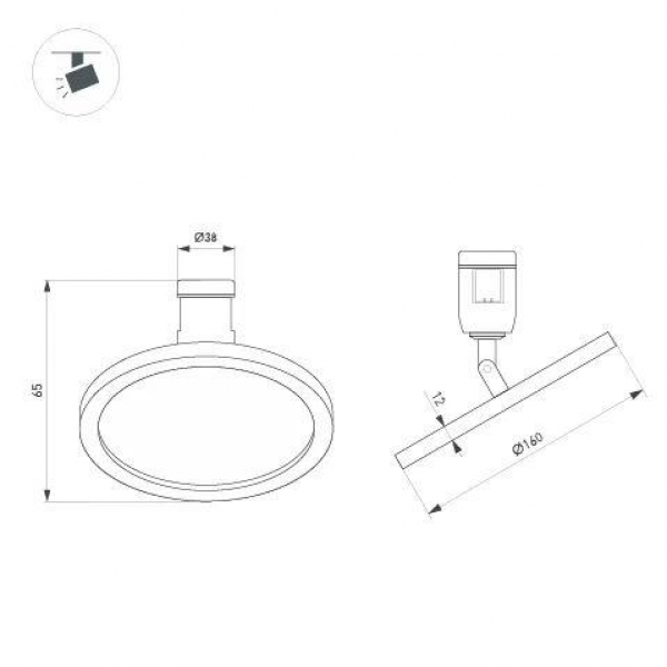 Трековый светодиодный светильник Arlight Art-Apriori-Plato-Turn-R160-12W Day4000 039394