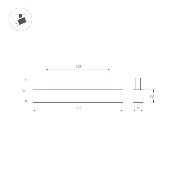 Трековый светодиодный светильник для магнитного шинопровода Arlight Mag-Orient-Flat-L235-8W Day4000 033608