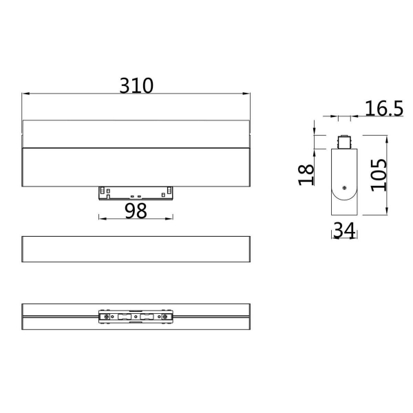 Трековый светодиодный светильник для магнитного шинопровода Maytoni Track lamps TR013-2-20W3K-W