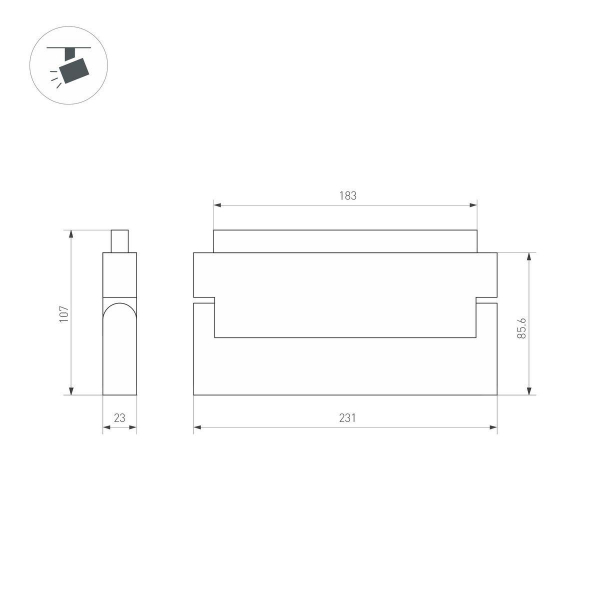 Трековый светодиодный светильник Arlight Mag-Orient-Flat-Fold-S230-12W Day4000 035856(1)