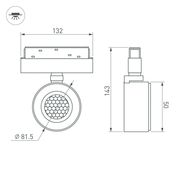 Трековый светодиодный светильник Arlight Mag-Orient-Point-R80-12W Warm3000 047141