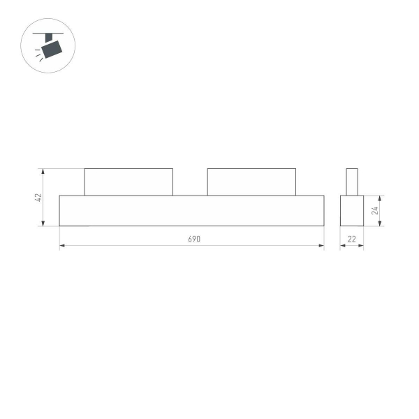 Трековый светодиодный светильник Arlight Mag-Flex-Flat-L690-24W Warm3000 047208