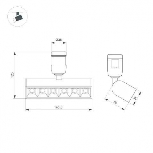 Трековый светодиодный светильник Arlight Art-Apriori-Laser-Turn-L165-8W Warm3000 039286