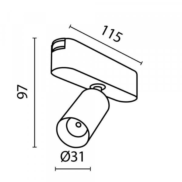 Трековый светодиодный светильник Maytoni Technical Focus LED Radity TR103-1-5W4K-M-B