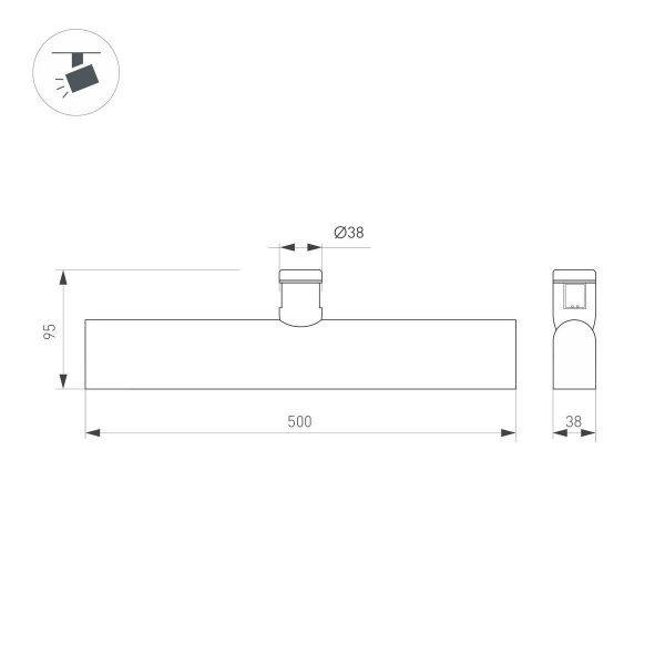 Трековый светодиодный светильник Arlight Art-Apriori-Flat-L500-15W Day4000 047777