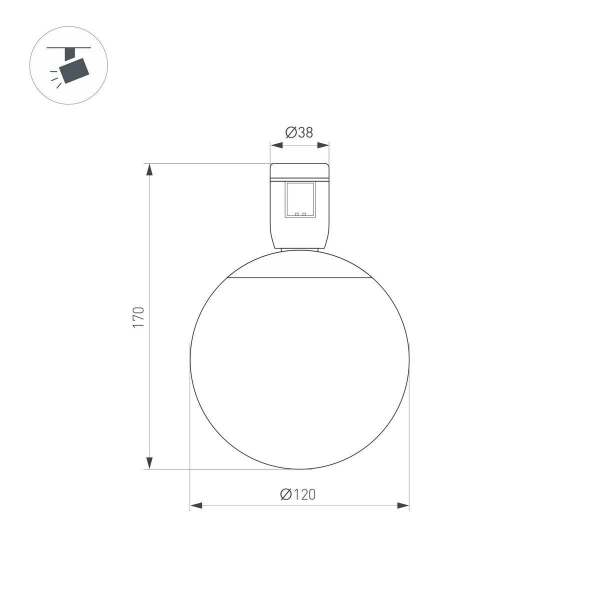 Трековый светодиодный светильник Arlight Art-Apriori-Sfero-R120-5W Warm3000 039289