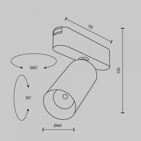 Трековый светильник Maytoni Technical Focus LED Radity TR103-1-12W3K-M-W