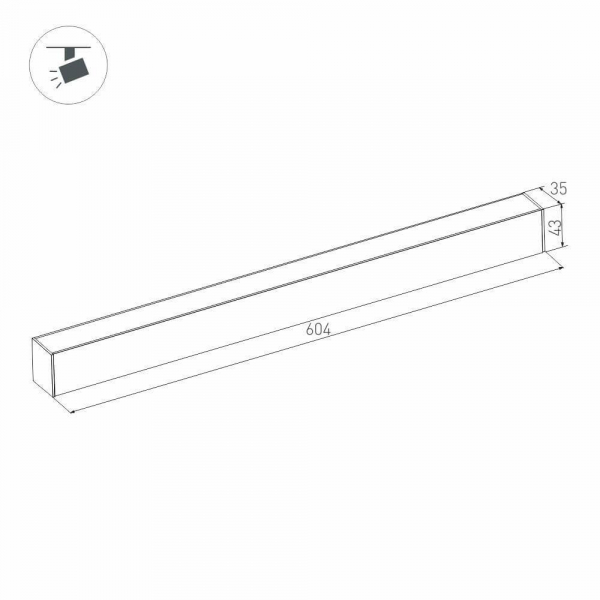 Трековый светодиодный светильник для магнитного шинопровода Arlight Mag-Flat-45-L605-18W Warm3000 026954