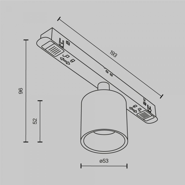 Трековый светодиодный светильник Maytoni Technical Magnetic Exility Alfa S TR132-2-7W4K-B