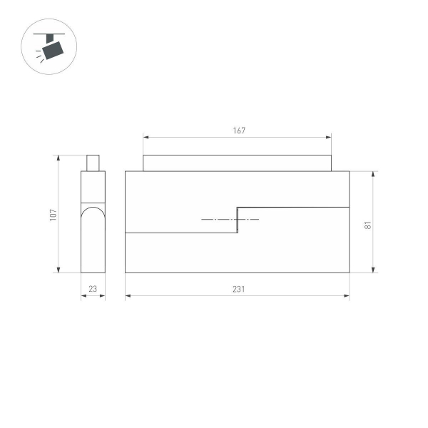 Трековый светодиодный светильник Arlight Mag-Orient-Flat-Fold-S230-12W Warm3000 035859(1)