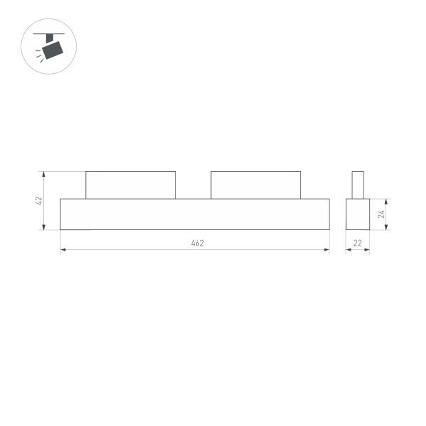 Трековый светодиодный светильник Arlight Mag-Orient-Laser-L465-16W Warm3000 035850