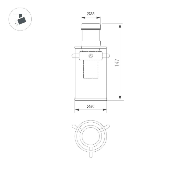 Трековый светодиодный светильник Arlight Art-Apriori-Lantern-C-R60-5W Warm3000 044773