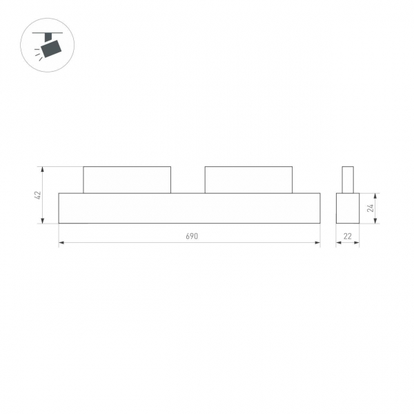 Трековый светодиодный светильник для магнитного шинопровода Arlight Mag-Orient-FLAT-L690-24W Day4000 037912