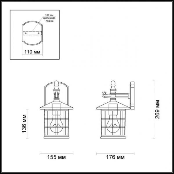 Уличный настенный светильник Odeon Light Nature House 4042/1W