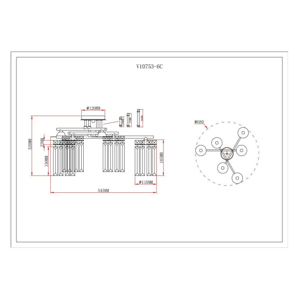 Потолочная люстра Moderli Everly V10753-6C