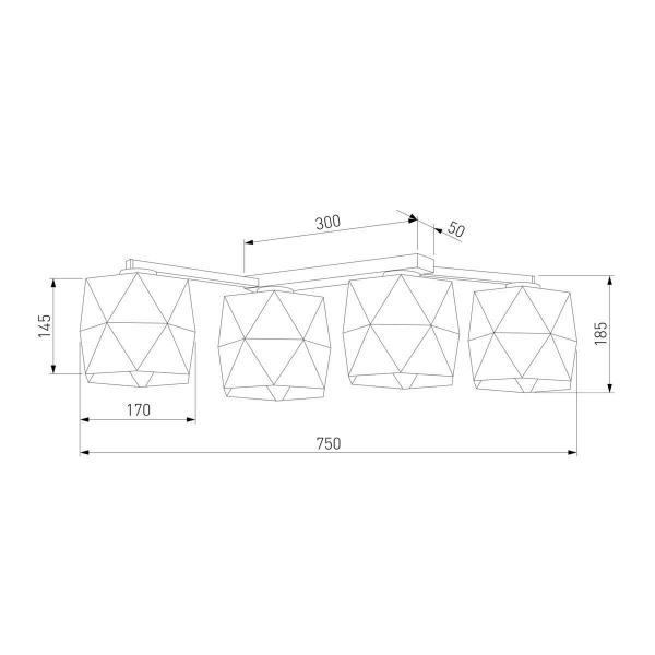 Потолочная люстра TK Lighting 1043 Siro Black Gold