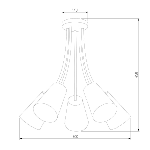 Потолочная люстра TK Lighting 828 Wire Gold