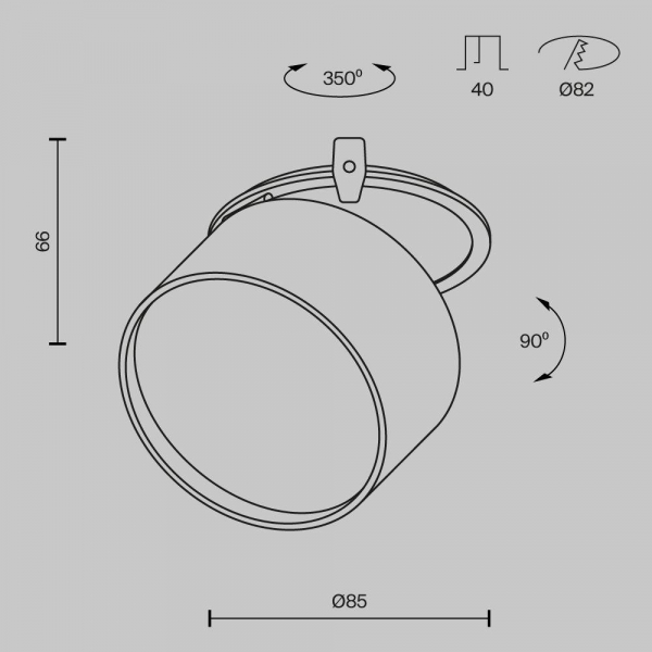 Встраиваемый светодиодный спот Maytoni Technical Onda DL024-12W3K-BMG