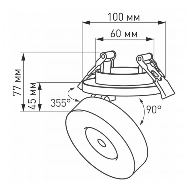 Встраиваемый светодиодный спот Arlight LGD-Mona-Built-R100-12W Warm3000 025450