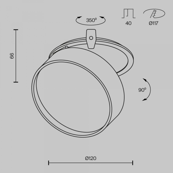 Встраиваемый светодиодный спот Maytoni Technical Onda DL024-18W4K-W